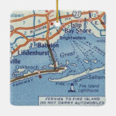 Babylon NY Vintag Map Keramikornament (Rückseite)