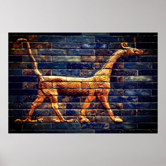 BABYLONIAN SNAKE DRAGONS Antique Assyrian Art  Poster (Vorne)