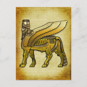 Babylonian Winged Bull Lamassu Postkarte