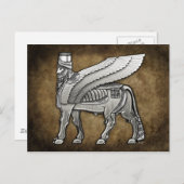 Babylonian Winged Bull Lamassu Postkarte (Vorne/Hinten)