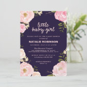 Babymädchen-Babyduscheneinladungen der Blume Einladung (Stehend Vorderseite)