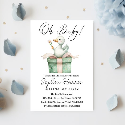 Babymädchen-Dusche Einladung