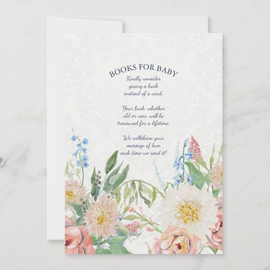 Babymädchen-Dusche Wasserfarbe Schwarz in Weiß Einladung (Rückseite)