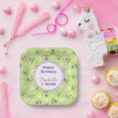 Babymädchen Geburtstagspapier Teller Blume (Party)