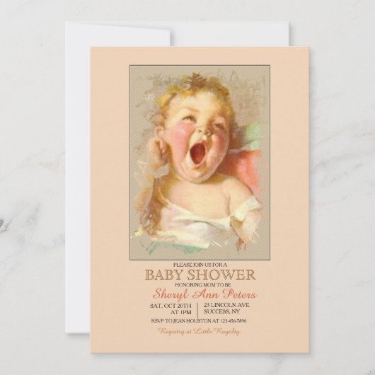 Babymädchen-Kinderdusche Einladung (Vorderseite)
