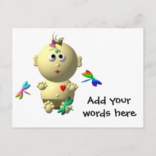 BABYMÄDCHEN MIT 4 DRAGONFLIS POSTKARTE