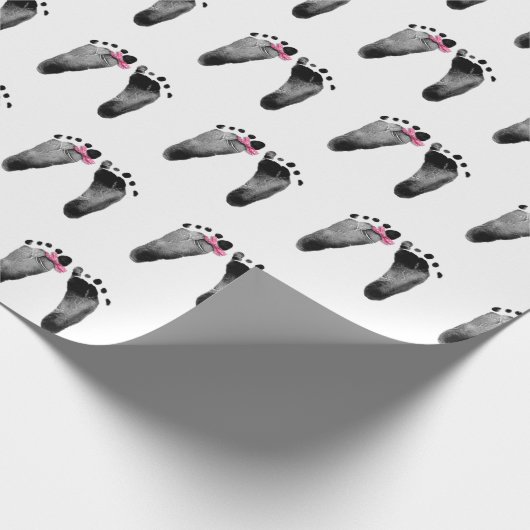 Babymädchen mit rosa Bow Geschenkpapier (Ecke)