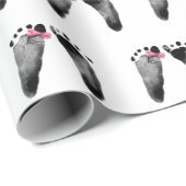 Babymädchen mit rosa Bow Geschenkpapier (Rolleneckpunkt)