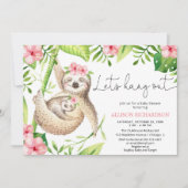 Babymädchen mit rosafarbener Vegetation Tropische Einladung (Vorderseite)