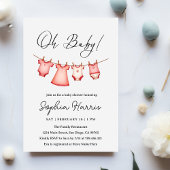 Babymädchen pink Babydusche Einladung