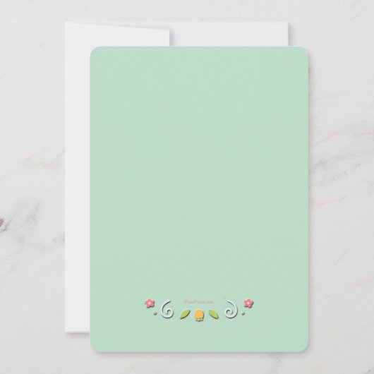 Babymädchen-Sonnendusche Einladung (Rückseite)