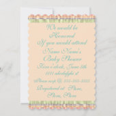 Babymädchen Vintage niedliche Wasserfarbe Einladung (Rückseite)