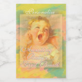 Babymädchen Vintage niedliche Wasserfarbe Weinetikett (Einzelnes Label)