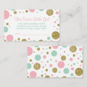 Babymädchen, Windelruderfahrschein, Imitate Glitze Begleitkarte (Vorne/Hinten)