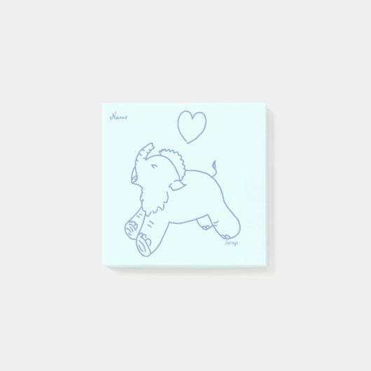 Babymammut gähnt post-it klebezettel (Vorderseite)