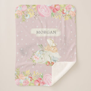Babymärchen niedlicher Garten verzaubert Monogramm Sherpadecke