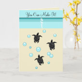 Babymeerschildkröte-Grußkarte Karte (Gelbe Blume)