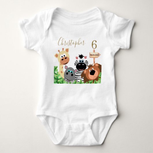 Babymeilenstein Bearbeitung Monat Personalisierter Baby Strampler (Vorderseite)