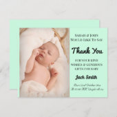 Babyminze Geburtsankündigung Danke Karte (Vorne/Hinten)