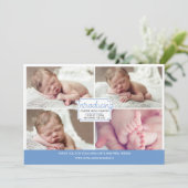 Babymitteilung/danken Ihnen zu kardieren Dankeskarte (Stehend Vorderseite)