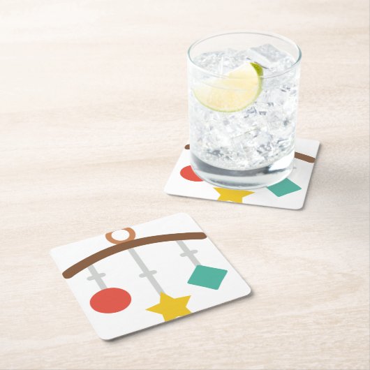 Babymobil Rechteckiger Pappuntersetzer (Vor Ort)