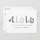 Babymoderne Dusche mit zwei Säuglingen Feiertagspostkarte (Vorne/Hinten)