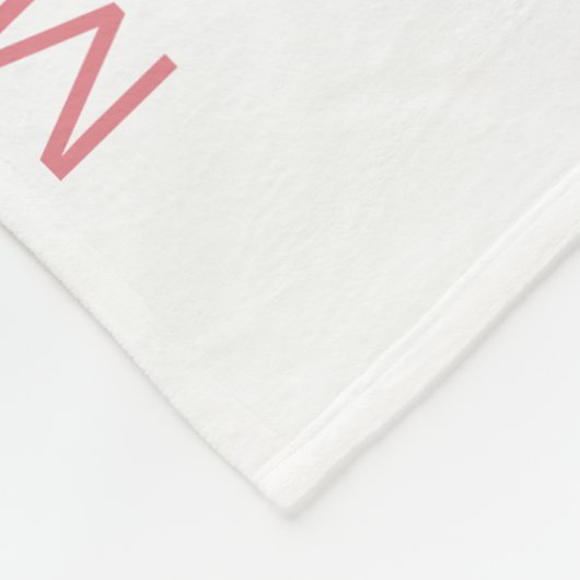 Babymonate Rosa Mit Monogramm Fleecedecke (Ecke)