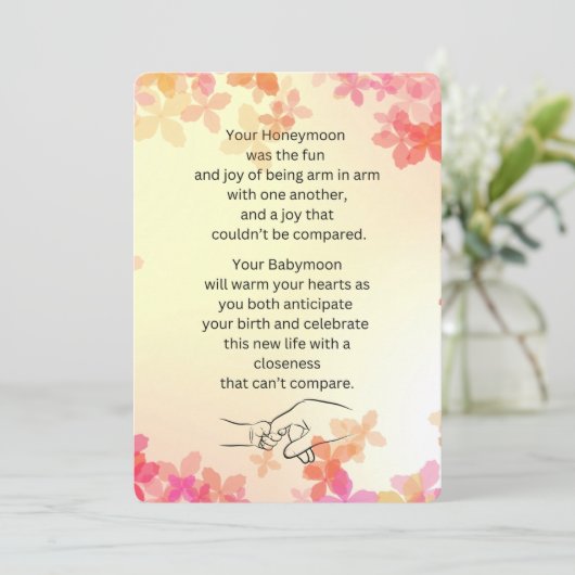 Babymoon Einladung (Stehend Vorderseite)