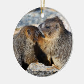 Babymurmeltiere Keramik Ornament (Links)