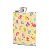 Babymuster mit niedlichen Vögeln Flachmann (Links)