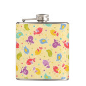 Babymuster mit niedlichen Vögeln Flachmann (Vorderseite)