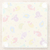 Babymuster mit niedlichen Vögeln Glasuntersetzer (Rückseite)