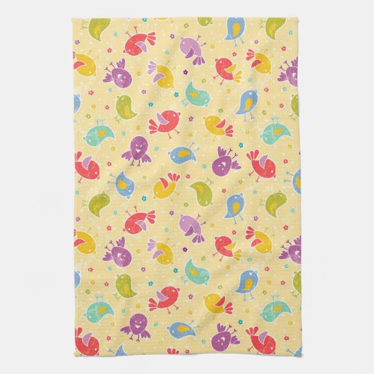 Babymuster mit niedlichen Vögeln Küchentuch (Vertikal)