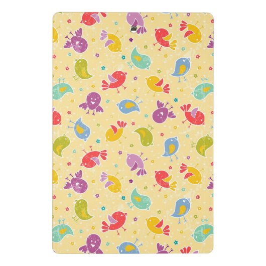Babymuster mit niedlichen Vögeln Mini Klemmbrett (Rückseite)
