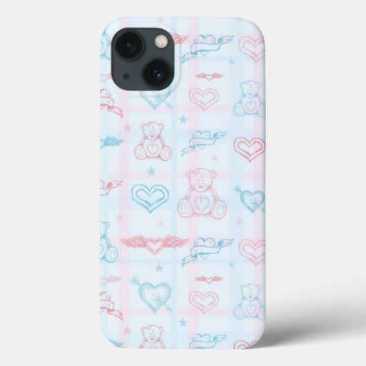 Babymuster mit Teddybär Case-Mate iPhone Hülle (Rückseite)