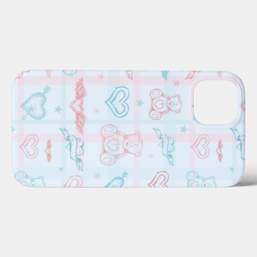 Babymuster mit Teddybär Case-Mate iPhone Hülle (Rückseite (Horizontal))