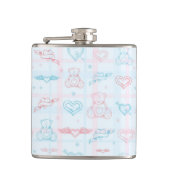 Babymuster mit Teddybären Flachmann (Vorderseite)