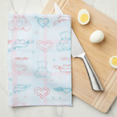 Babymuster mit Teddybären Geschirrtuch (Viertel Falte)