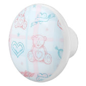 Babymuster mit Teddybären Keramikknauf (Rechts)