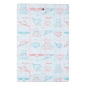 Babymuster mit Teddybären Mini Klemmbrett (Rückseite)