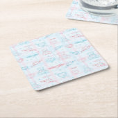 Babymuster mit Teddybären Rechteckiger Pappuntersetzer (angewinkelt)