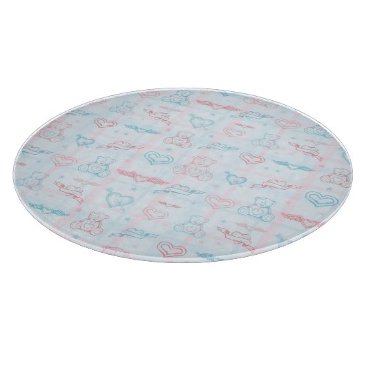 Babymuster mit Teddybären Schneidebrett (Ecke)