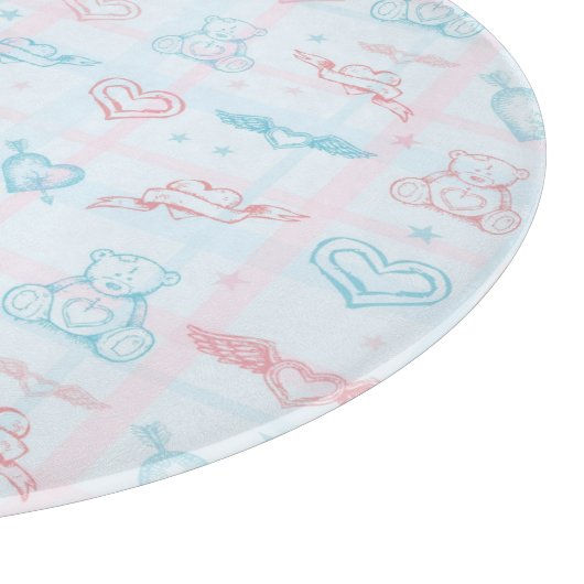 Babymuster mit Teddybären Schneidebrett (Ecke)