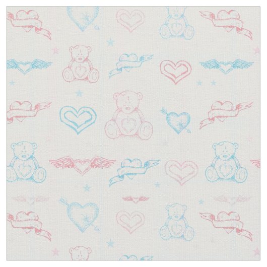 Babymuster mit Teddybären Stoff (Nahaufnahme)