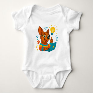 Babymütze Cartoon-Hund mit Laptop und Idee Baby Strampler