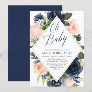 Babynacht und Blumendusche Einladung