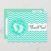 Babynahrung; Aqua Green Zickzack Postkarte (Vorne/Hinten)