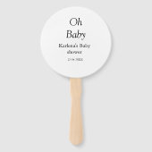 Babynahrung Baby Dusche Datum einfach minimal Fächer (Rückseite)