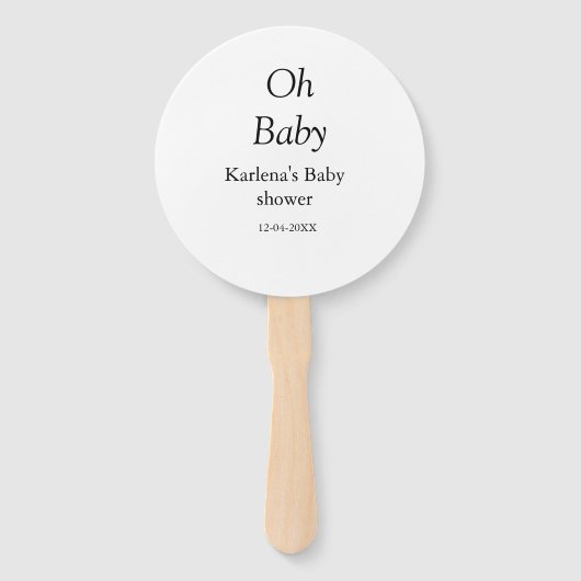 Babynahrung Baby Dusche Datum einfach minimal Fächer (Vorderseite)