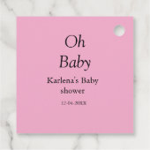 Babynahrung Baby Dusche Datum einfach minimal Geschenkanhänger (Rückseite)